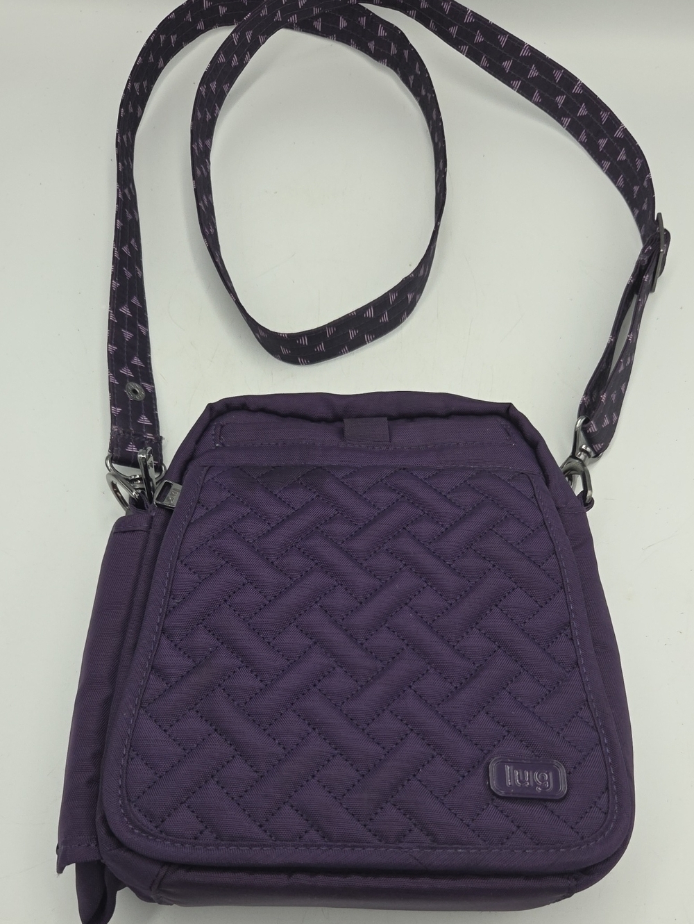 lug Mini Happer Quilted Crossbody Bag in Purple